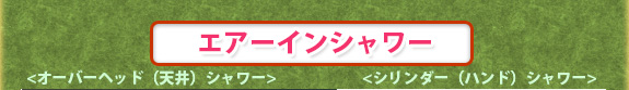 エアーインシャワー オーバーヘッド(天井)シャワー シリンダー(ハンド)シャワー